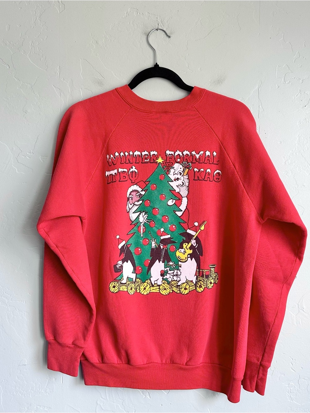 1988 Vintage Kappa Delta & Pi Beta Phi Winter Formal Christmas Sweatshirt Large